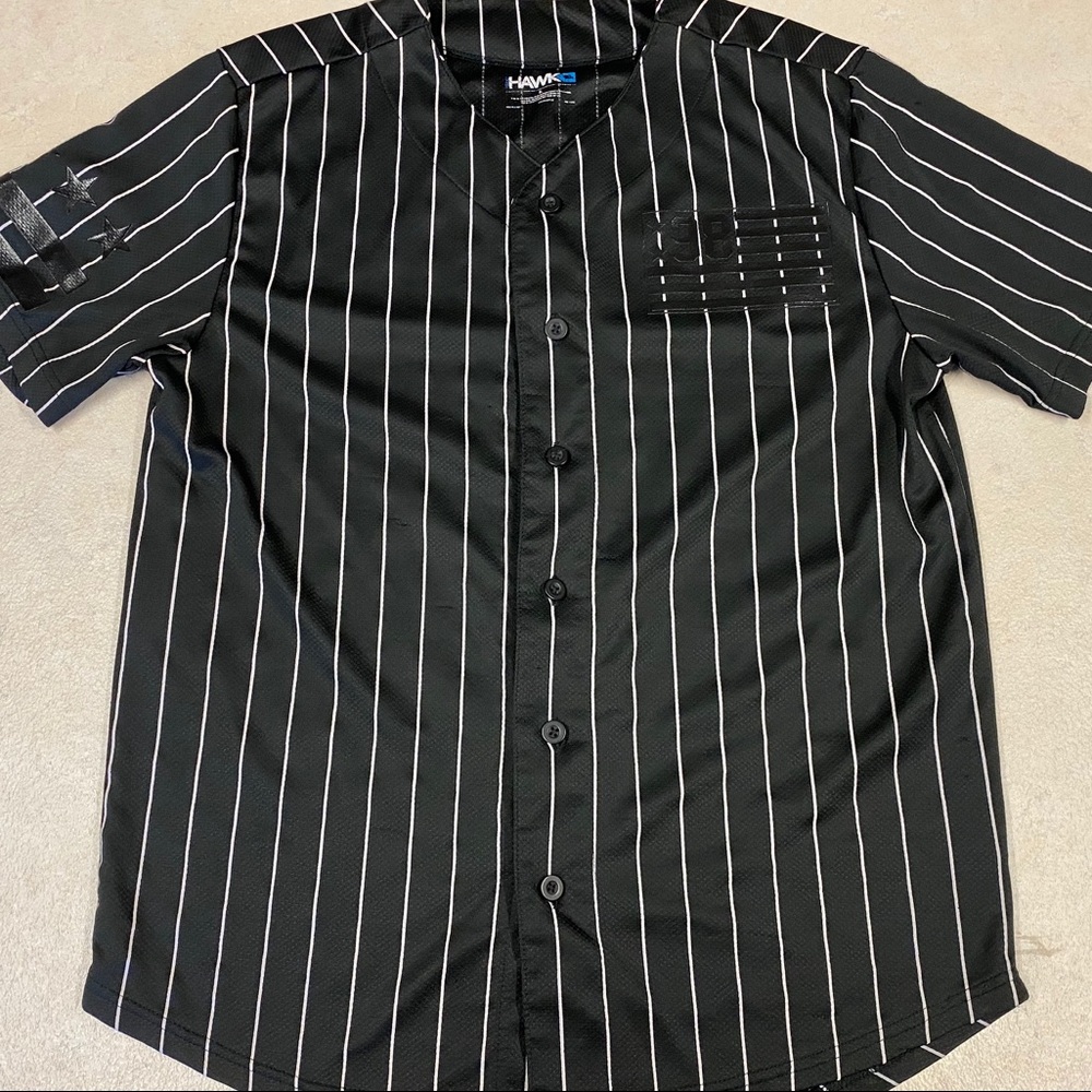 Tony Hawk Mens Baseball Jersey #98 Black On Black